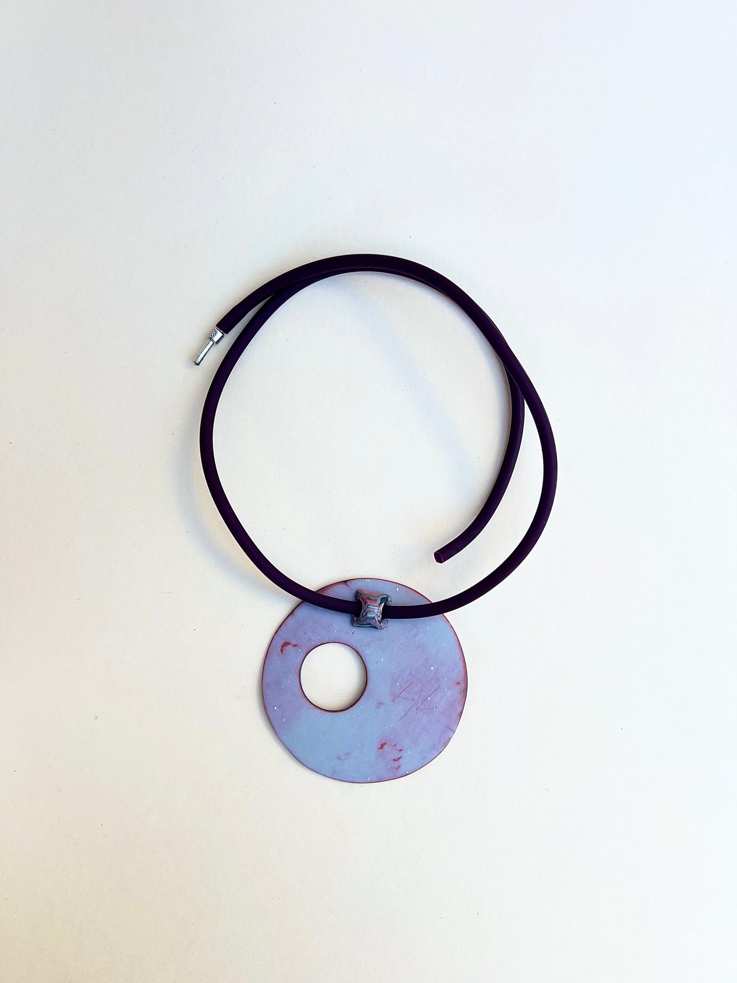 Pinky marbled necklaces - handmade porcelain necklace