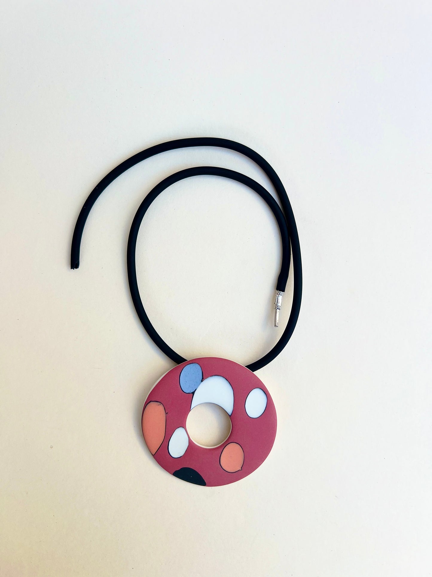 Dalmata handmade porcelain necklaces - red porcelain necklace