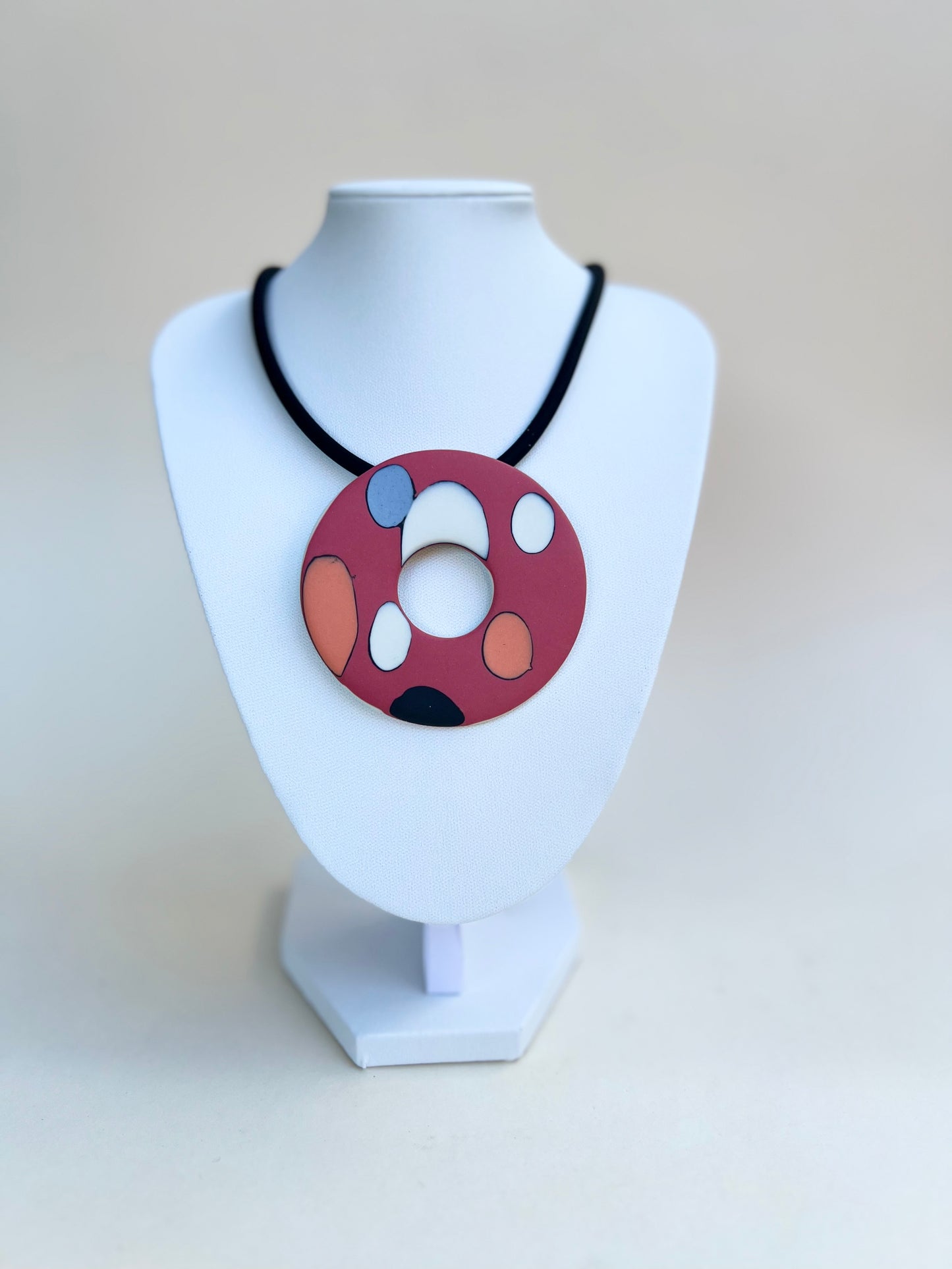 Dalmata handmade porcelain necklaces - red porcelain necklace