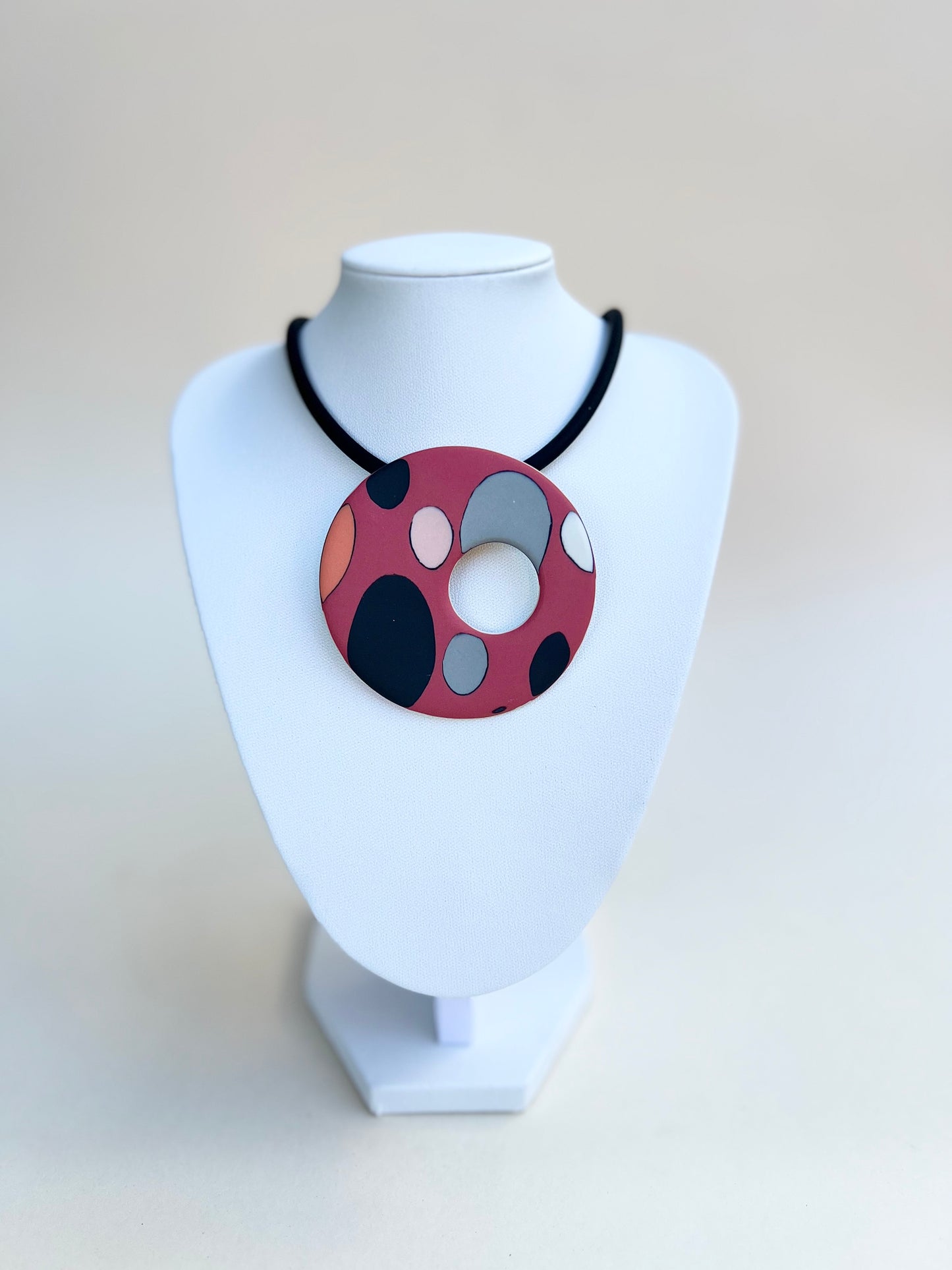 Dalmata handmade porcelain necklaces - porcelain necklace red