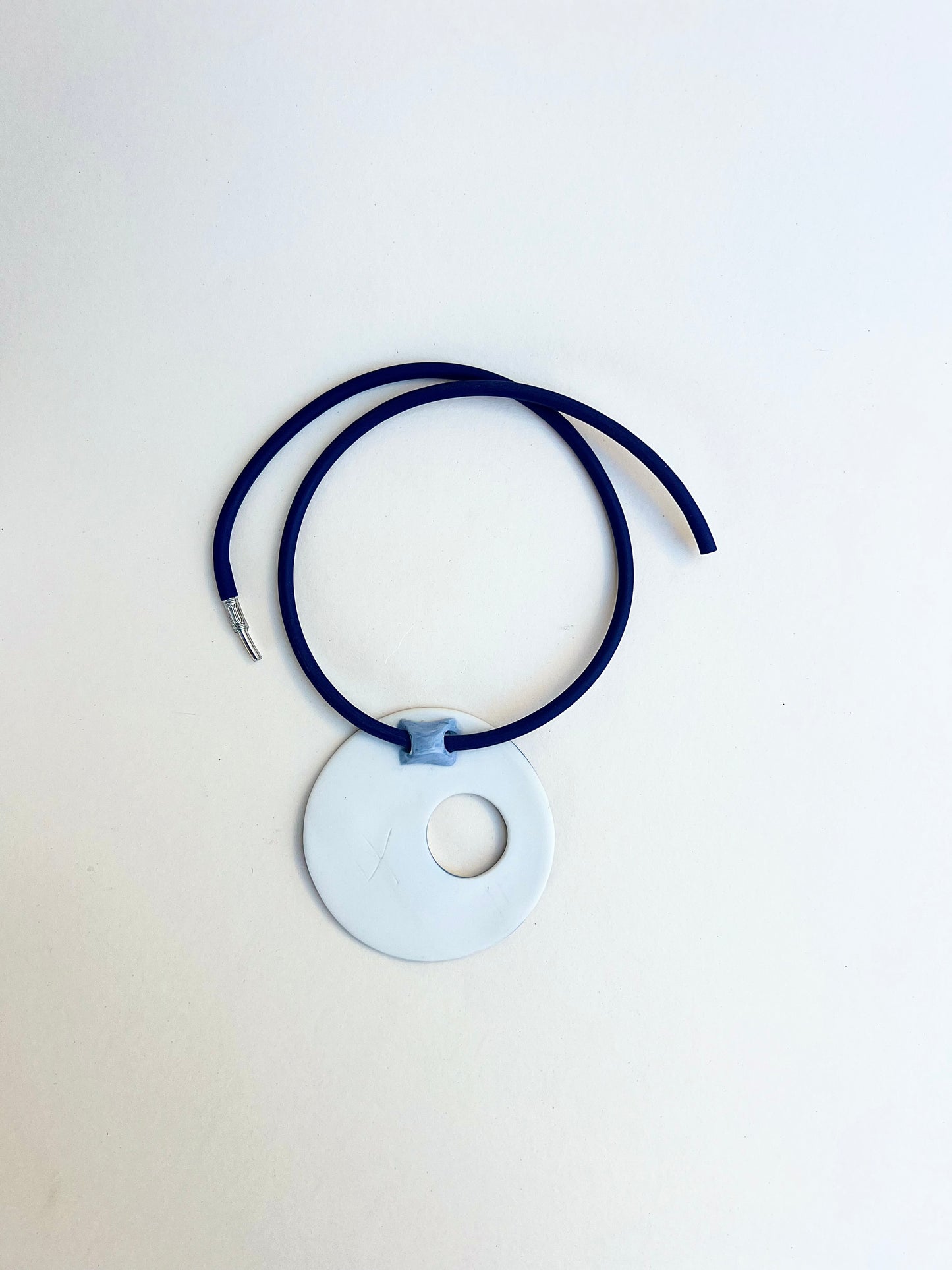 Dalmata handmade porcelain necklace - handmade porcelain necklace blue