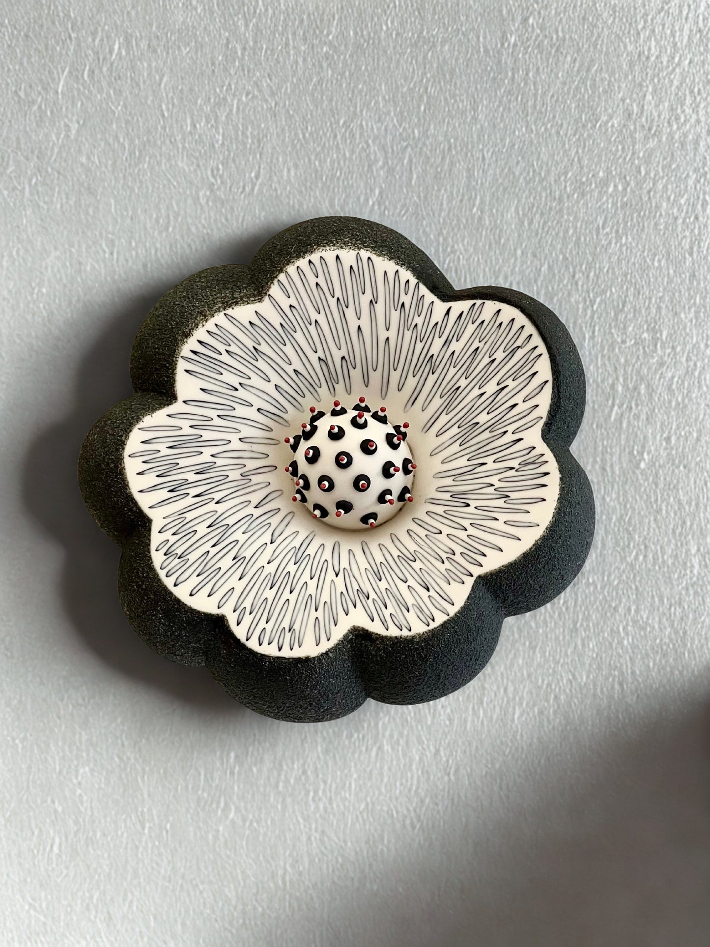 Crazy Wallflower — Pollen, handmade porcelain wall sculpture
