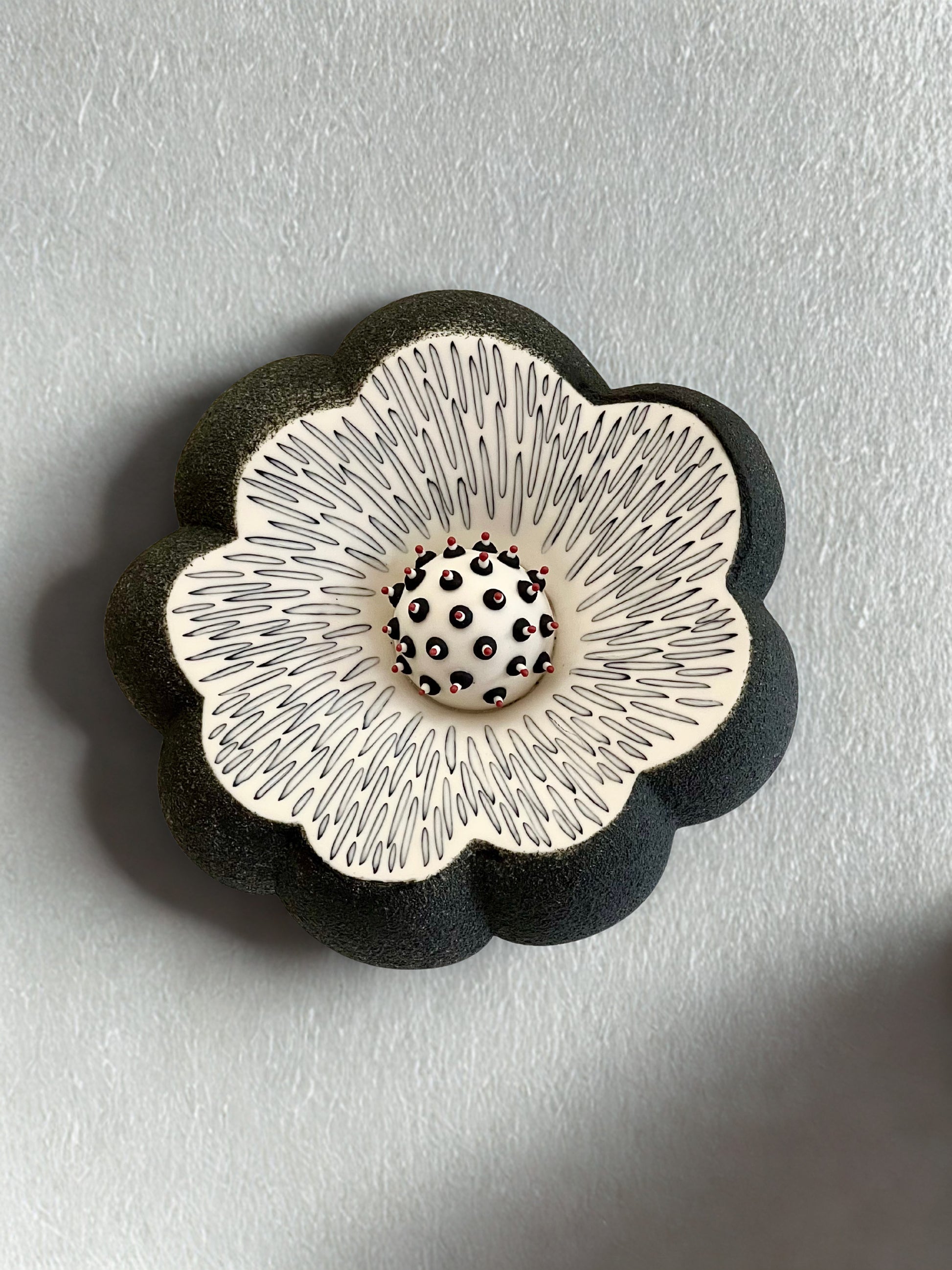 Crazy Wallflower — Pollen, handmade porcelain wall sculpture
