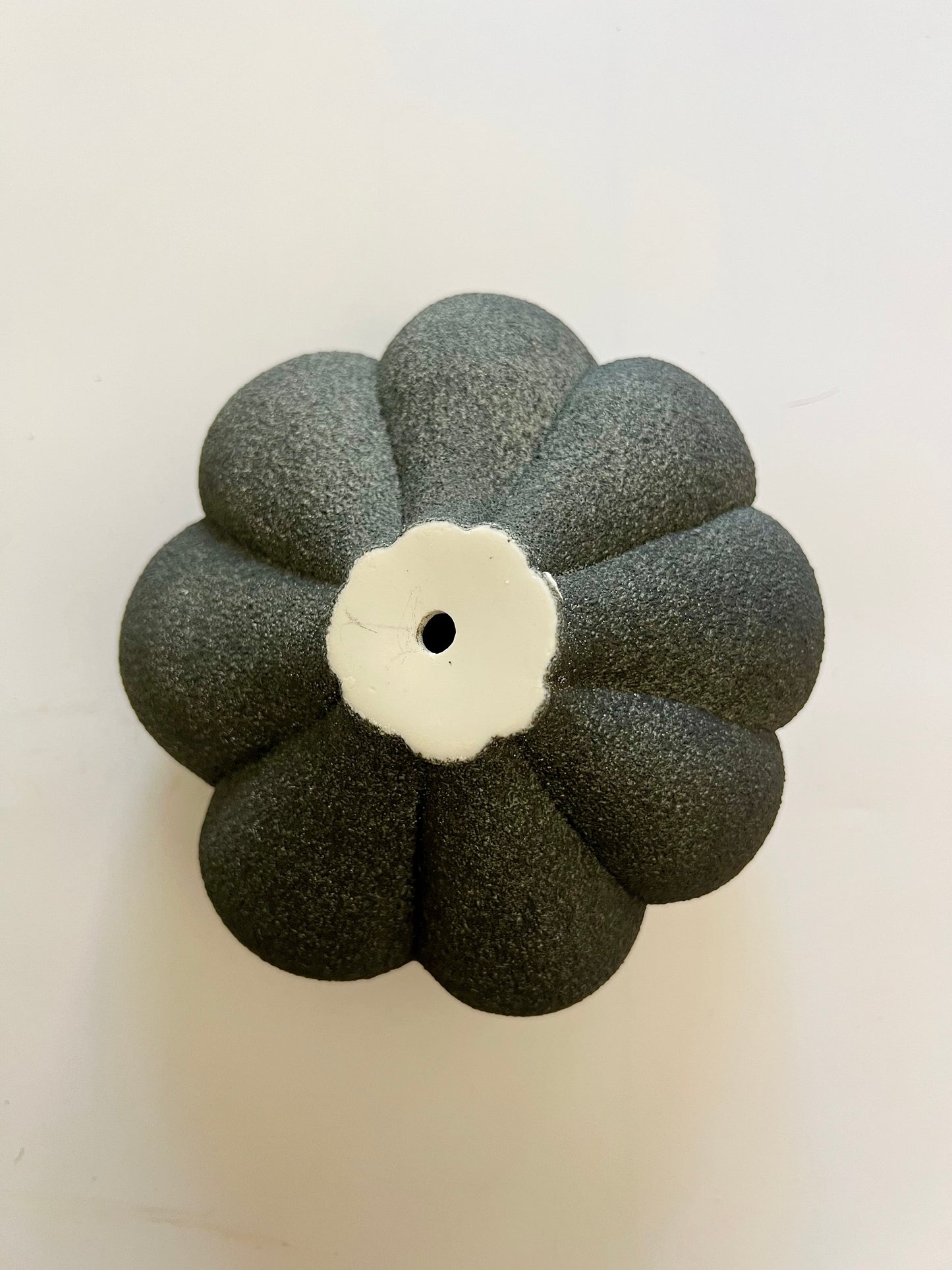 Back view of Crazy Wallflower — Pollen, handmade porcelain wall sculpture