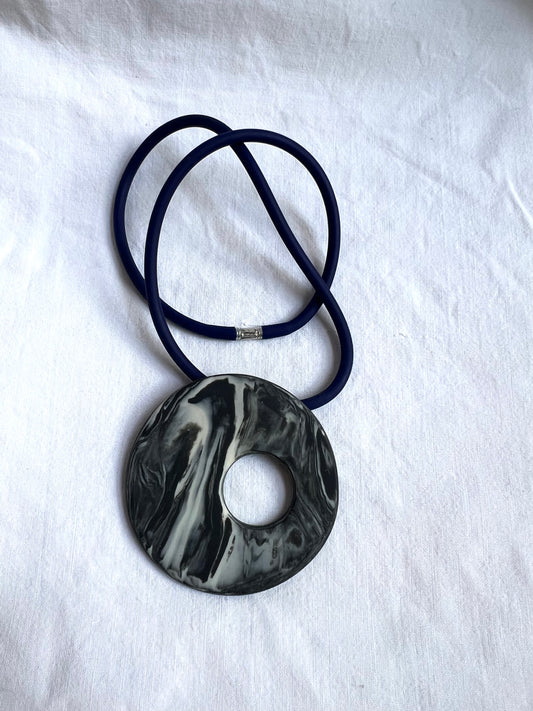 Handmade Porcelain Necklace - Marble