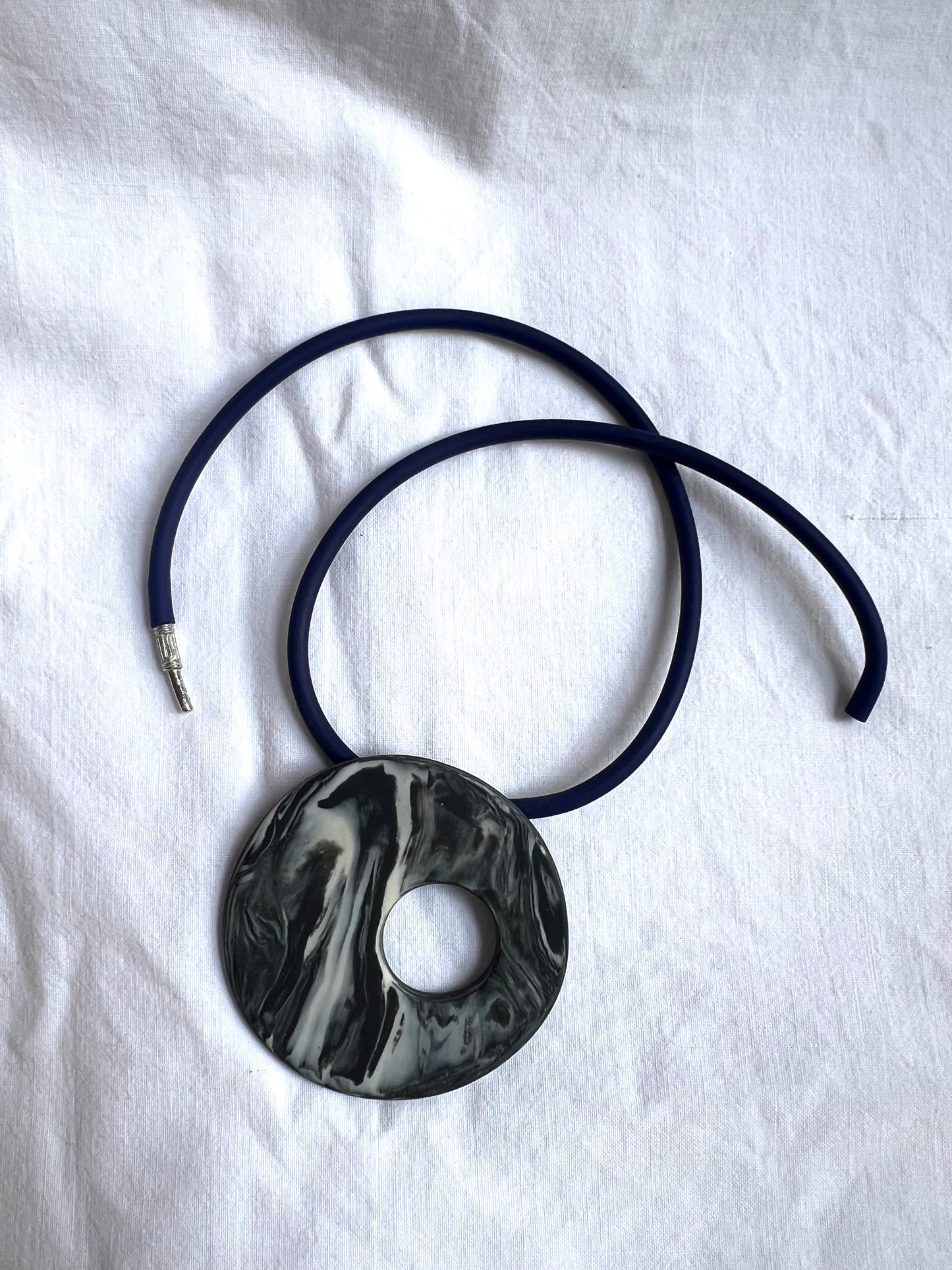 Handmade Porcelain Necklace - Marble