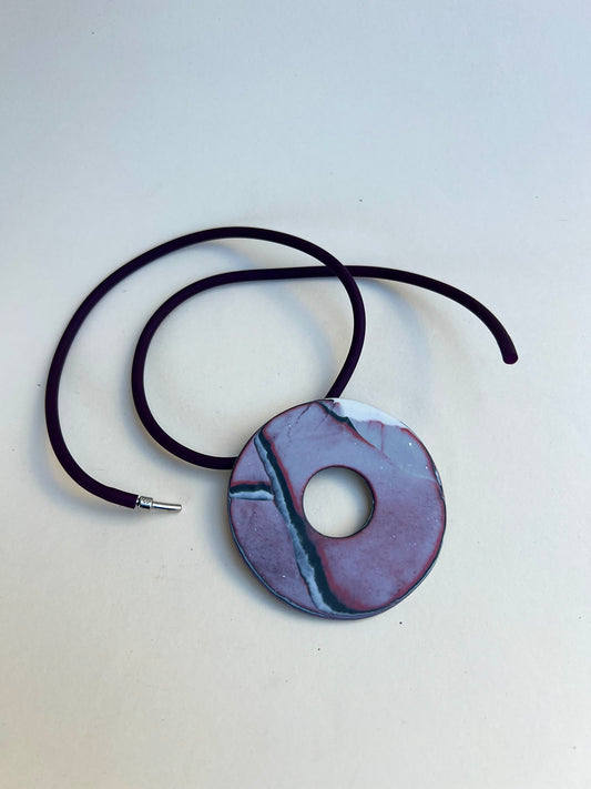 Pinky marbled necklaces - Handmade porcelain necklace
