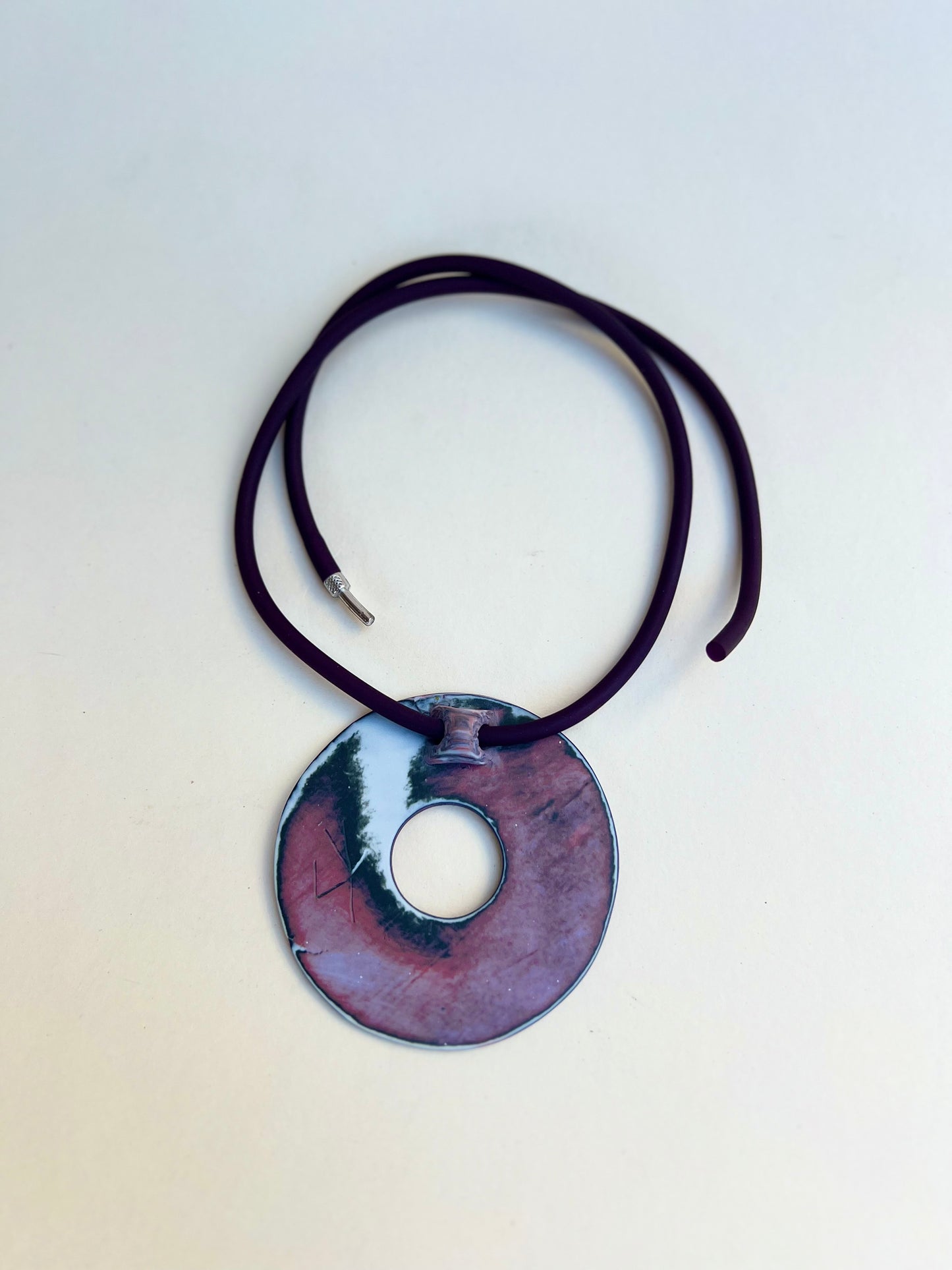 Pinky marbled necklaces - Handmade porcelain necklace