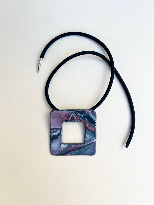 Pinky marbled necklaces - handmade porcelain necklace