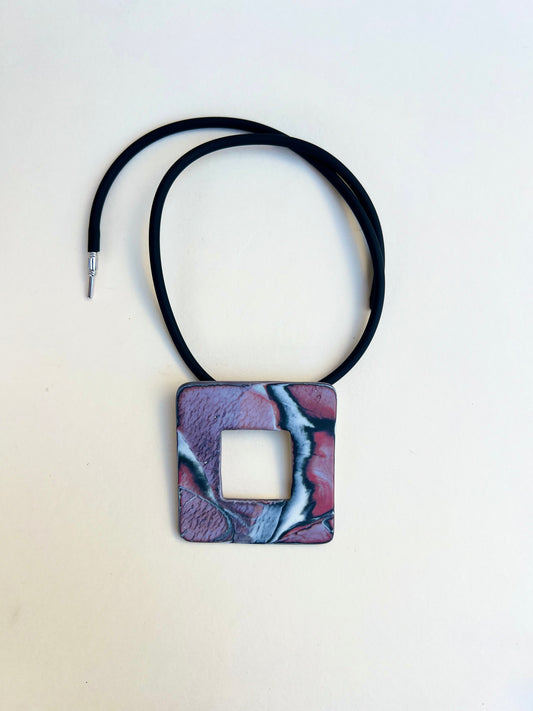 Pinky marbled necklaces - handmade porcelain necklace