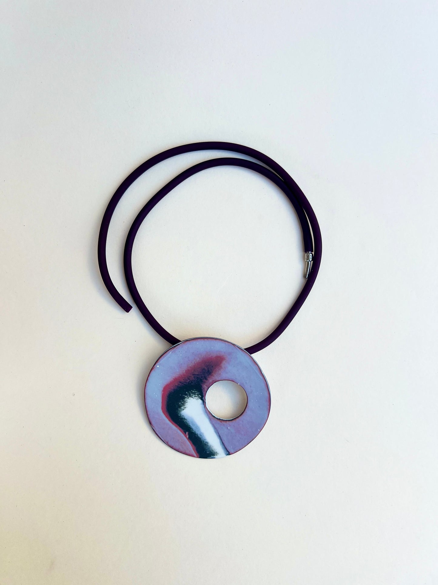 Pinky marbled necklaces - handmade porcelain necklace