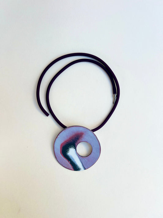 Pinky marbled necklaces - handmade porcelain necklace