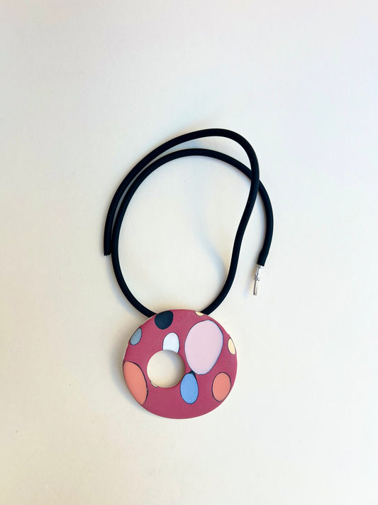 Dalmata handmade porcelain necklace - porcelain necklace red