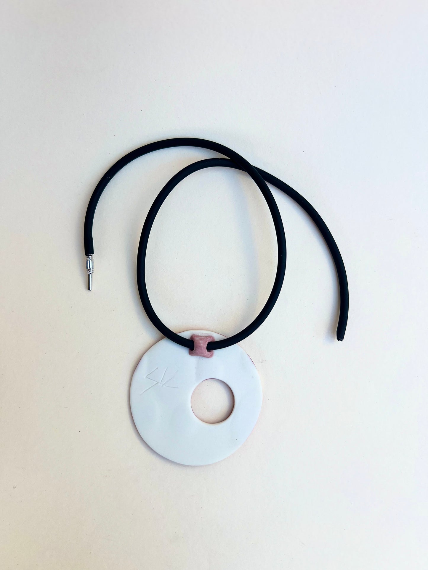 Dalmata handmade porcelain necklace - porcelain necklace red