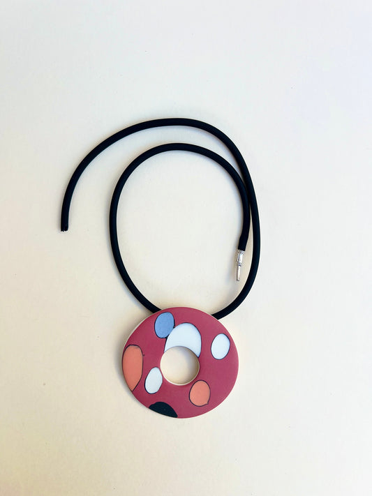Dalmata handmade porcelain necklaces - red porcelain necklace