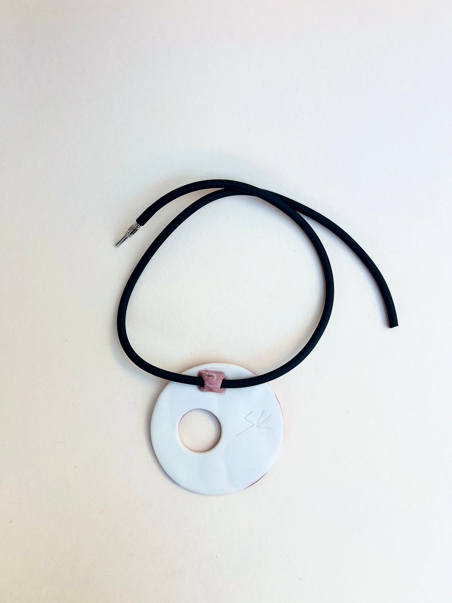 Dalmata handmade porcelain necklaces - porcelain necklace red